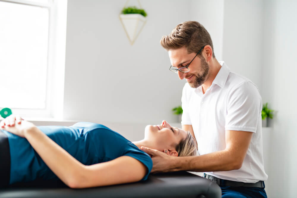 What physical therapy methods are used for a pinched nerve in the neck?